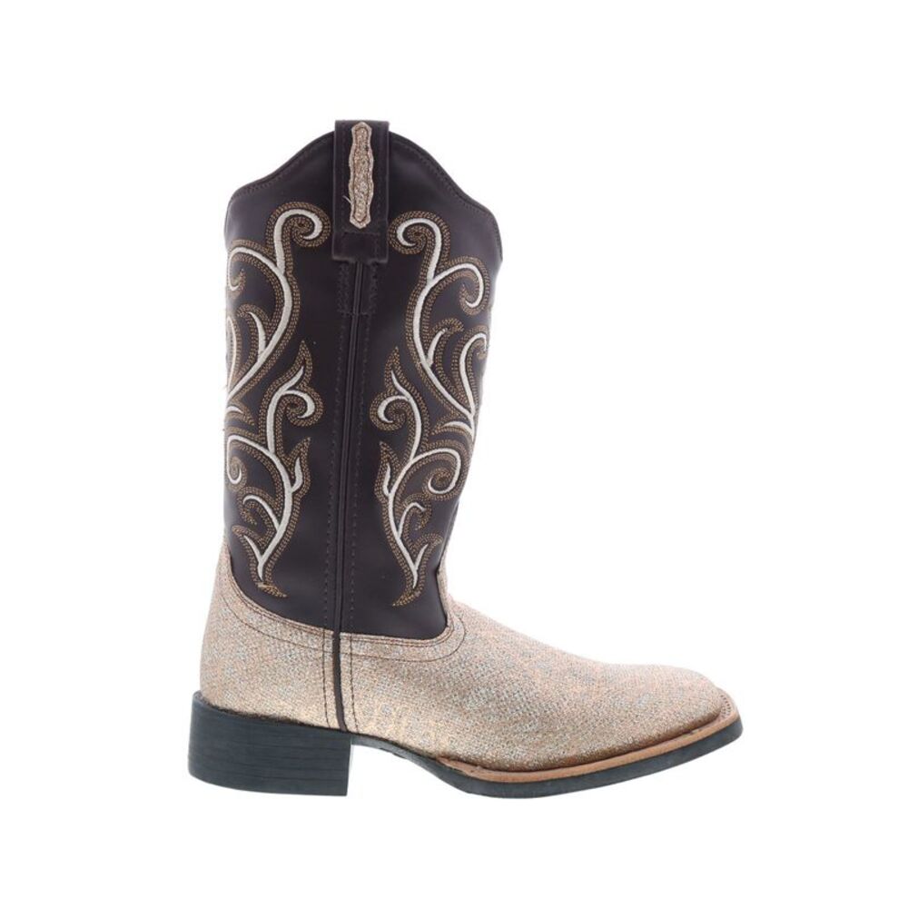 Jama Old West Womens Medium Square Toe Brown Boots (NWT)